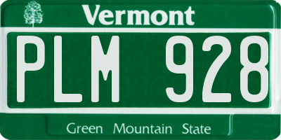 VT license plate PLM928