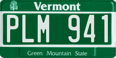 VT license plate PLM941