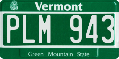 VT license plate PLM943