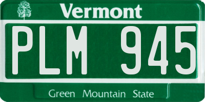 VT license plate PLM945