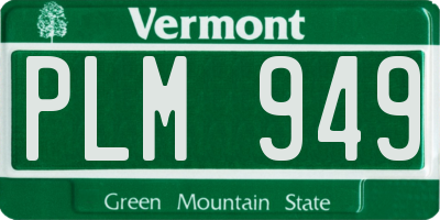 VT license plate PLM949