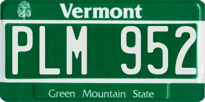 VT license plate PLM952
