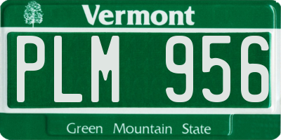 VT license plate PLM956