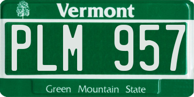 VT license plate PLM957