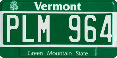 VT license plate PLM964