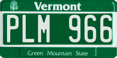VT license plate PLM966