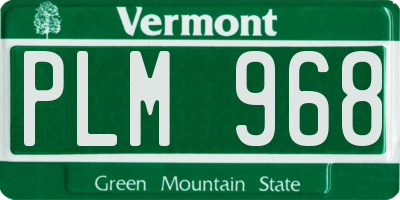 VT license plate PLM968