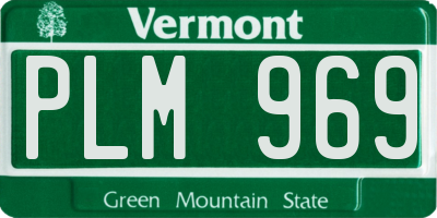 VT license plate PLM969