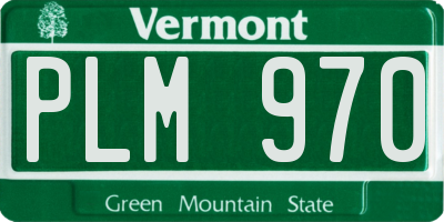 VT license plate PLM970