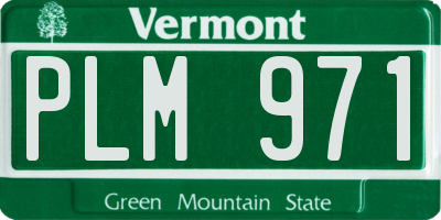 VT license plate PLM971