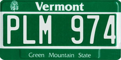 VT license plate PLM974