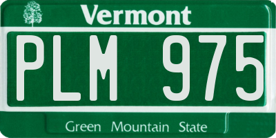 VT license plate PLM975