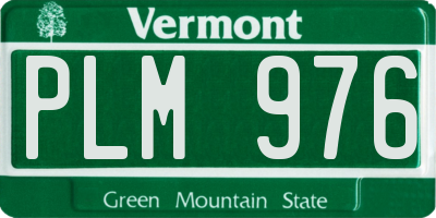VT license plate PLM976