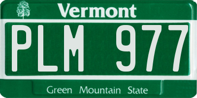 VT license plate PLM977