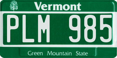 VT license plate PLM985