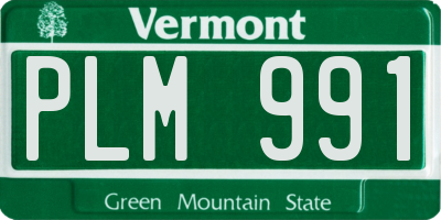 VT license plate PLM991