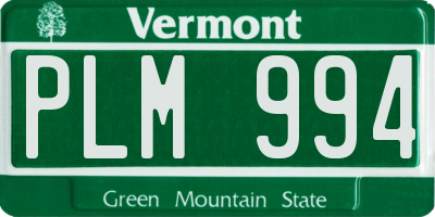 VT license plate PLM994