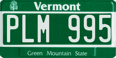 VT license plate PLM995