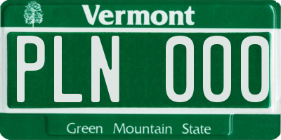 VT license plate PLN000