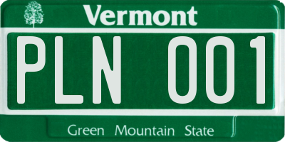 VT license plate PLN001