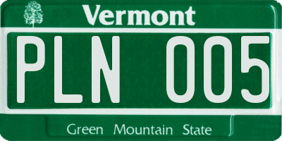 VT license plate PLN005