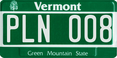 VT license plate PLN008