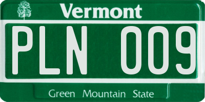 VT license plate PLN009