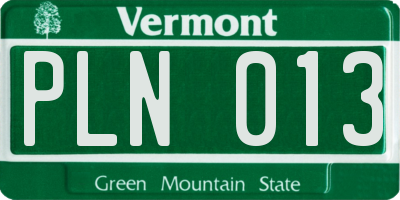 VT license plate PLN013