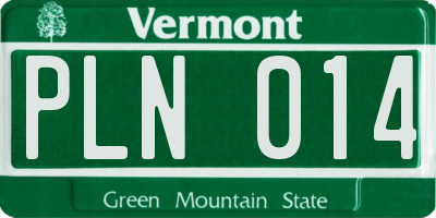 VT license plate PLN014
