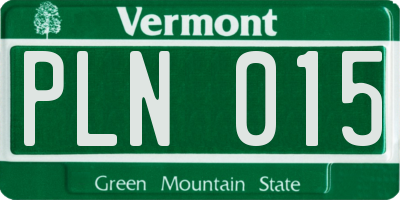 VT license plate PLN015