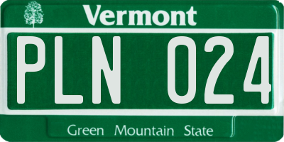 VT license plate PLN024