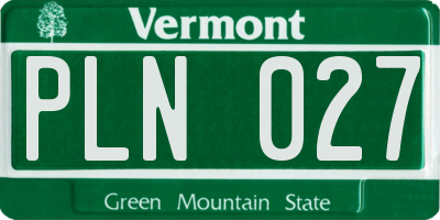 VT license plate PLN027