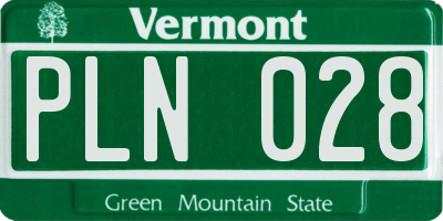 VT license plate PLN028