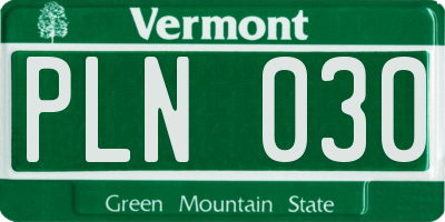 VT license plate PLN030