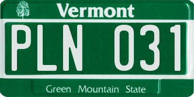 VT license plate PLN031