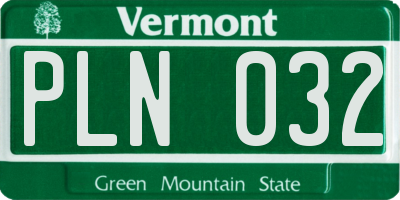 VT license plate PLN032