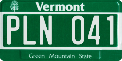 VT license plate PLN041