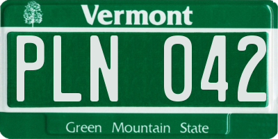 VT license plate PLN042