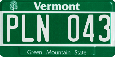 VT license plate PLN043