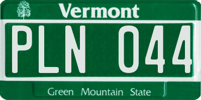 VT license plate PLN044