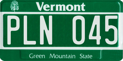 VT license plate PLN045