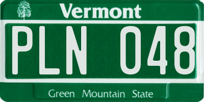 VT license plate PLN048