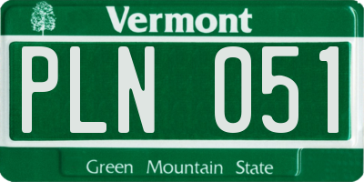 VT license plate PLN051