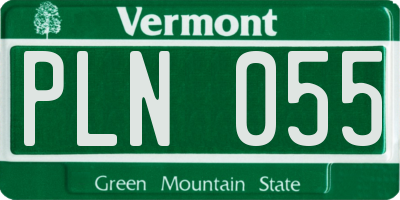 VT license plate PLN055