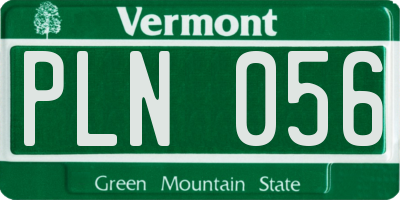 VT license plate PLN056