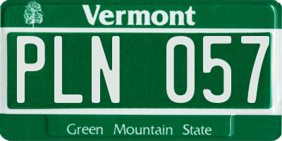 VT license plate PLN057