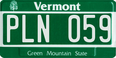 VT license plate PLN059