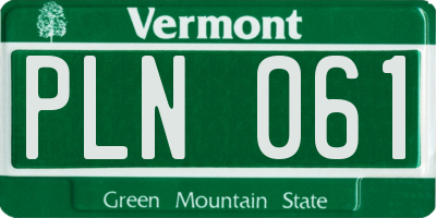 VT license plate PLN061