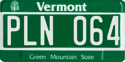 VT license plate PLN064