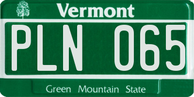 VT license plate PLN065